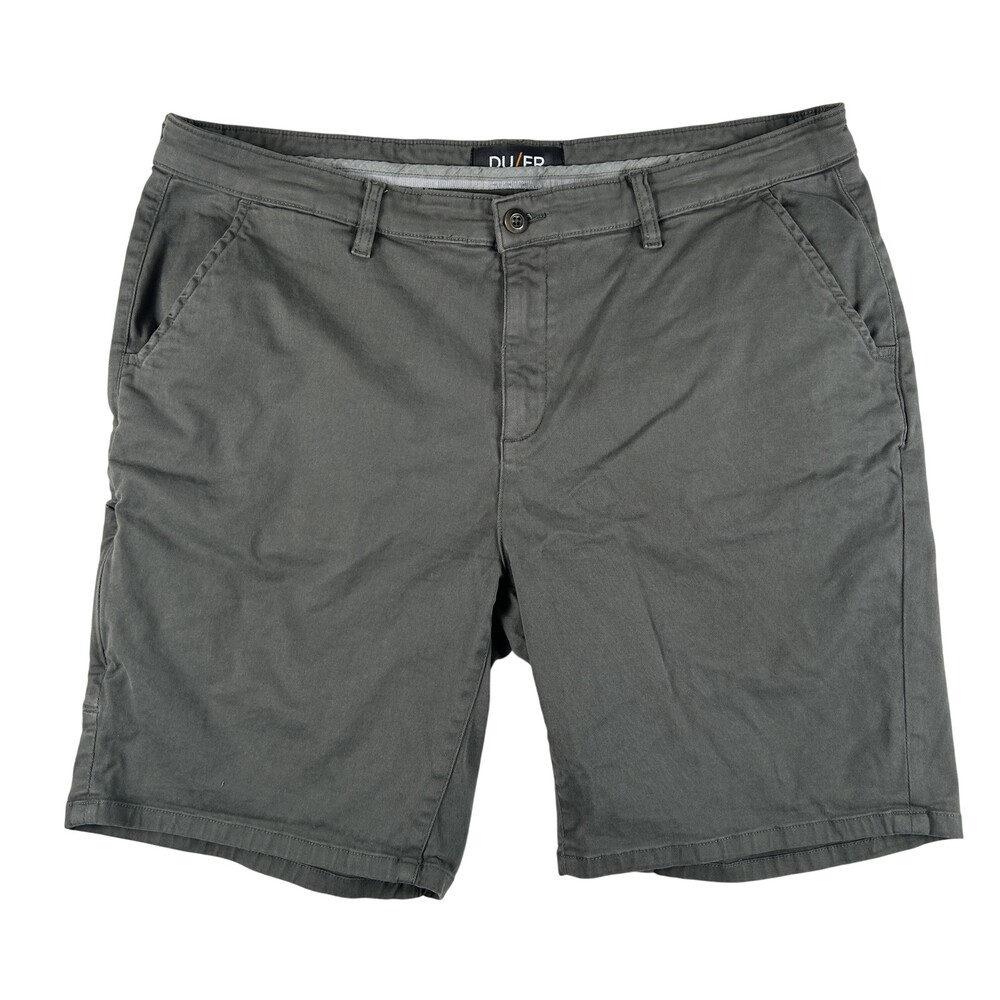 DU/ER Chino Shorts Mens 38 Gray Ultra Lightweight Stretch Travel Casual 9"